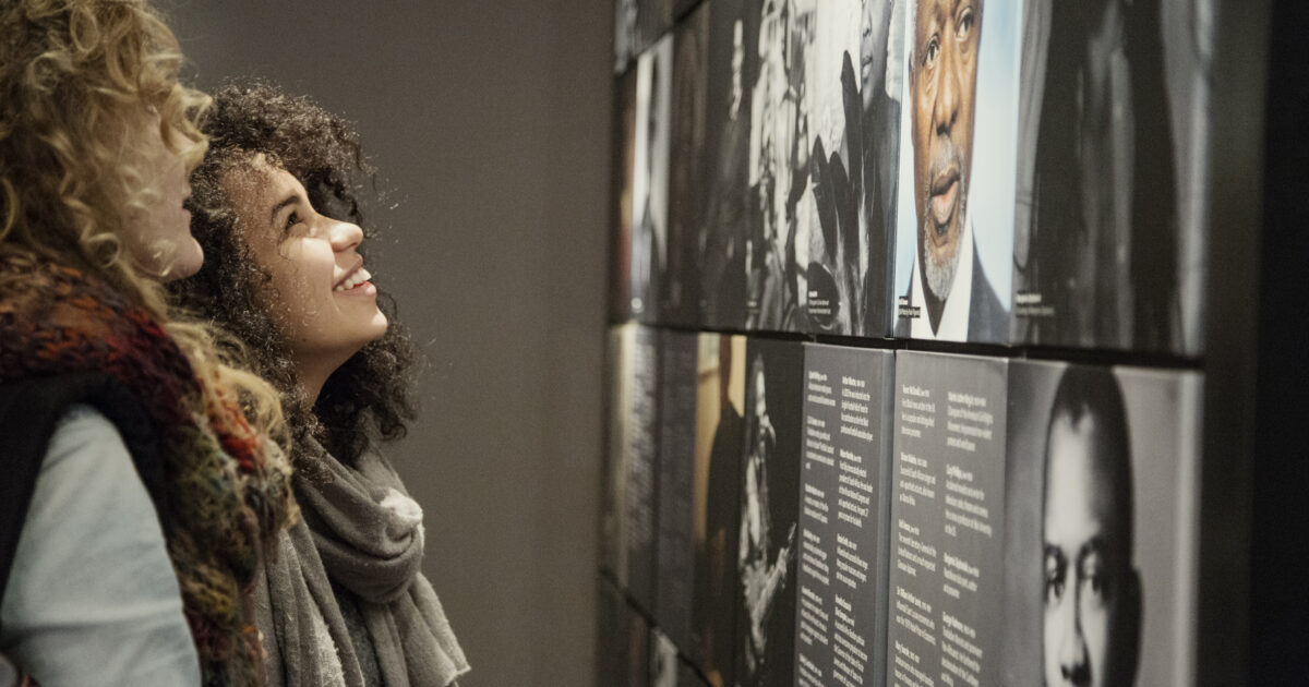 An image of visitors to the International Slavery Museum